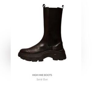 Each X Other High Hike Black Leather Lug Boots